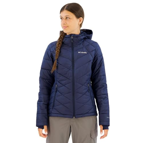 Columbia Womens Heavenly Hooded Puffer Jacket, Collegiate Navy, Small