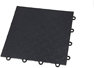 IncStores Diamond Nitro Garage Tiles 12"x12" Interlocking Garage Flooring (Black - 52-12"x12" Tiles)
