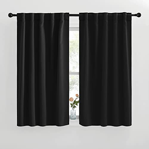 NICETOWN Halloween Blackout Curtains Window Panel Drapes - (Black Color) W42 x L50, Double Panels, Home Decoration Light Blocking Thermal Insulated Ro