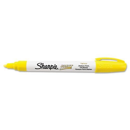 SHARPIE 35554 Permanent Paint Marker, Medium Point, Yellow