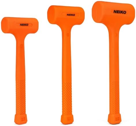 NEIKO 02888A Dead Blow Hammer Set, 3pc Neon Orange Deadblow Malle...