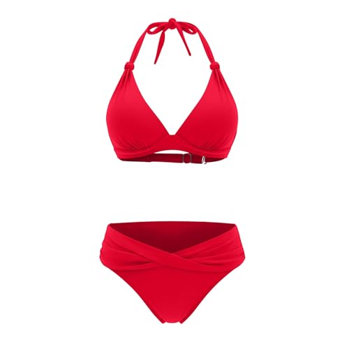 Bikini ventre plat grande taille avec push-up et nouage dos nu - 4
