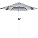 Sunnyglade 7.5' Patio Umbrella Outdoor Table Market Umbrella with Push Button Tilt/Crank, 6 Ribs (Blue and White)