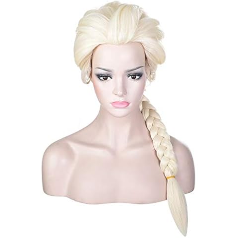 Morvally Women Blonde Braided Ponytail Wig for Princess Cosplay Costume Halloween Cover