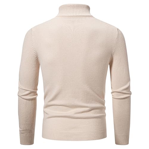 Cambkatl Men's 1/4 Zipper Stand Collar Pullover Sweaters Slim Fit Cable Knitted Turtleneck Long Sleeve Baselayer Jumpers4