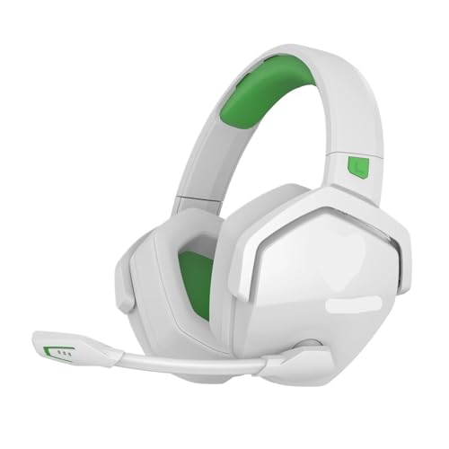 Genérico Auriculares inalámbricos duales G06 Gamer 2,4 GHz Bluetooth 5,3 Auriculares for Juegos con micrófono, for PS5, PS4, PC, móvil, Switch(White)