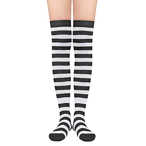 Image of American Trends Womens Rainbow Socks Striped Knee High Socks Thigh High Stockings Casual Tube Socks Costume Leg Warmers