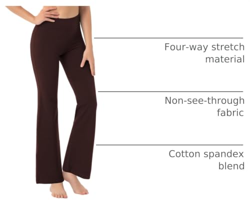 Image of BUBBLELIME 29 inch /31 inch /33 inch /35 inch /37 inch 3 Styles Women's High Waist Bootcut Yoga Pants Basic /Side Pockets Tummy Control Workout Flared