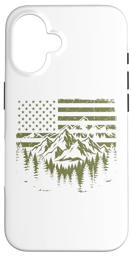 Forest Tree Wildlife Nature Outdoor American USA Flag �X�}�z�P�[�X iPhone 16 �p