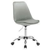 WOLTU 1x Silla de Escritorio Terciopelo Silla de Oficina con Ruedas Silla de Ordenador Silla Giratoria de Oficina Altura Ajustable Taburete de Trabajo Silla de Trabajo Gris Claro