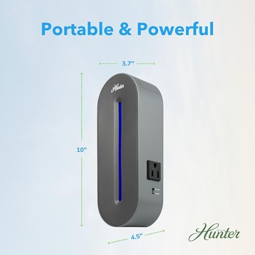 Hunter Plug-in UV Air Sanitizer, White – Whisper Quiet UV-C Air Sanitizer, Matches A Variety of Room Decors and Styles - Thumbnail 5