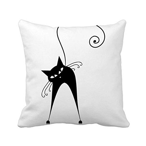 Housse de coussin chat noir Halloween lavable pour protéger vos oreillers