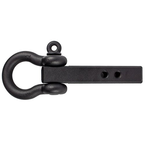 Bulletproof Hitches 2.0" Extreme Duty Receiver Shackle (36,000Lb. Rating) With D-Ring/Clevis (Black Textured Powder Coat, Solid Steel) #TOP3