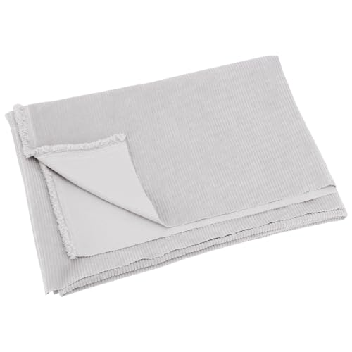 Tissu en velours côtelé gris clair 99x99 cm pour couture de vêtements écoresponsables