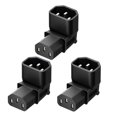 Adaptador de ángulo IEC 320 C14 a C13, pack 3 unidades miniatura 1