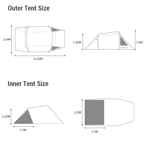 Carpa túnel para camping moto 2 personas amarilla miniatura 4