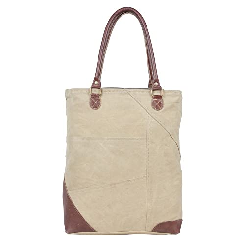 Myra Bag Western Canvas Tote Bag for Women - Cotton Leather Bag Topedo3