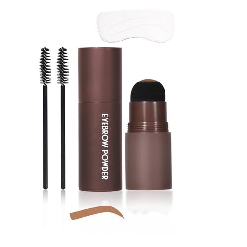 3 En 1 Kit De Plantilla De Lápiz De Cejas Con Polvo De Sombra De Línea Del Pelo, 10 Plantillas De Ceja Reutilizables Y 2 Cepillos De Pluma De Cejas, Kit De Maquillaje De Cejas (#9, 1.8g)