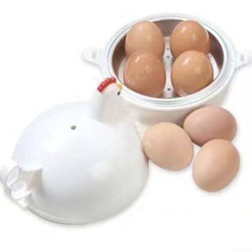 PETSTIBLE Mikrowellen-Eierkocher für 4 Eier, Hühnerförmiger Eierkocher, Mikrowellenherd, Ei, entfernt die Muschel-Dampfgarer Küche – Bild 4