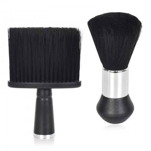 2 Piezas Cepillos de Cuello de Peluquería, Brocha Cepillo de Peluquería Suave, Negro Profesional Cepillo Barbero Plumero Suave Cuello Cepillo, Barbero Salón Cepillo para Salón Barbero Peluqueros