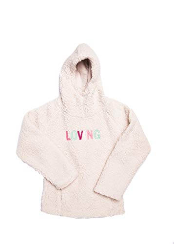 Alphadventure - Sweat-Shirt à Capuche pour Fille, Sweat-Shirt Obos en Peluche | Couleur Rose et Blanc | Tailles de 6 à 14 Ans. (12, Blanc) Cover