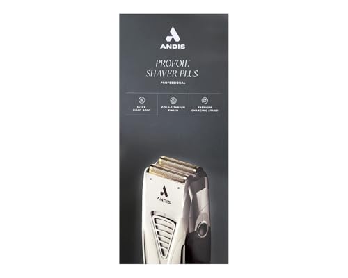 Image of Andis TS-2 17255 Pro Foil Lithium Titanium Foil Shaver, Cord /Cordless, Smooth Shaving Cordless Shaver with Charger, Black