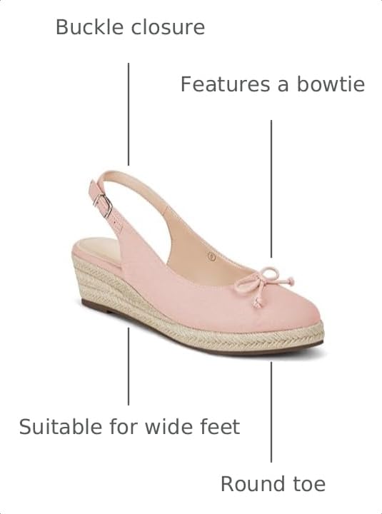 Image of Womens Closed Toe Espadrilles Wedges Shoes Platform Slingback Mid Low Heel Canvas Bow Dress Sandals