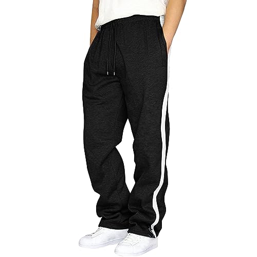 Cargo Pants for Men Fleece Heavyweight Baggy Sweatpants Joggers Elastic Waist Drawstring Loose Trousers with Pockets