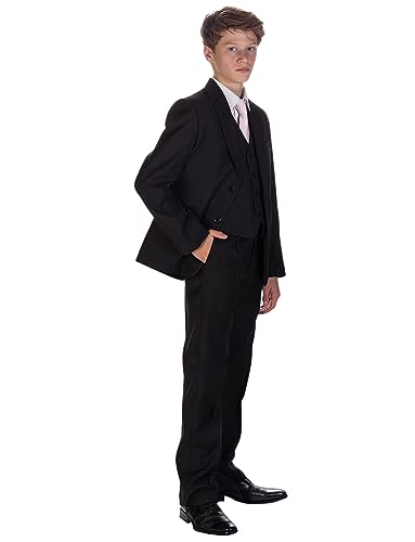 Costume de cérémonie garçon avec gilet et pantalon revers échancré chic quotidien