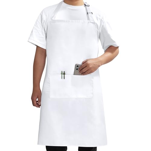 Image of Syntus Chef Apron for Men Women Kitchen Cooking Apron with Pockets, Adjustable Bib Aprons Stain Resistant