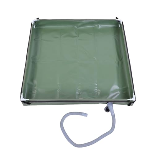ciciglow Ducha portátil plegable para camping y exteriores, tina de drenaje de 80x80x10cm, material PVC, color verde OD miniatura 5