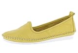  Andrea Conti Damen Mokassins Leder Ballerina 0027449, Größe:40 EU, Farbe:Gelb