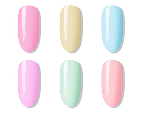 Bluesky Gel Nail Polish Set, Complete Pastel Neon Collection, 6 x 10 ml, Pink, Yellow, Blue, Purple, Green, Peach (Requires Curing Under UV LED Lamp) - Image 3