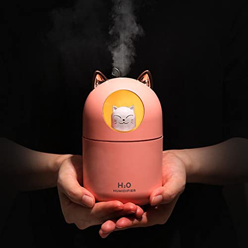 Mini Humidifier,300ML Cat Shape Aroma Diffusers for Essential Oils - Travel Humidifier with Night Light for Bedroom, Travel, and Plants Gusengo - Image 2