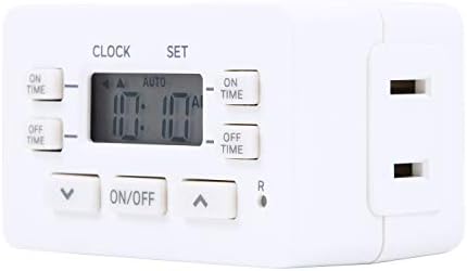 UltraPro Indoor Digital Timer 24 Hour Cycle, 1 Polarized Outlet Timer, 2 Personal ON/OFF Settings, Override Switch, Plug Timer, Ideal for Lamps, Seasonal Lights, Small Appliances, Aquarium, LED, 45184