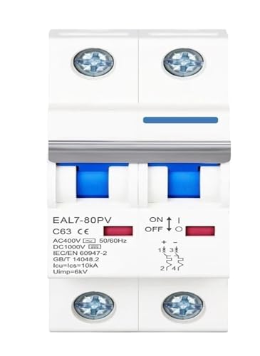 Interruptor fotovoltaico 2P previene cortocircuitos disyuntor solar DC 1000V 20A