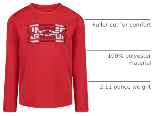 Image of Under Armour Boys' Long Sleeve Logo Graphic T-Shirt, Lightweight & Breathable, Relaxed Fit