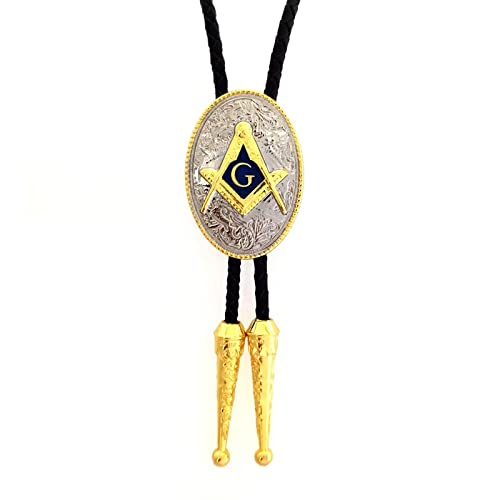 Cravate Bolo homme lettre G doré collier vintage en cuir