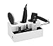 Price comparison product image JackCubeDesign Hair Dryer Holder Hair Styling Product Care Tool Organiser Bath Supplies Accessories Tray Stand Storage Bathroom Vanity Countertop with 3 Holes (White)  :MK154D
