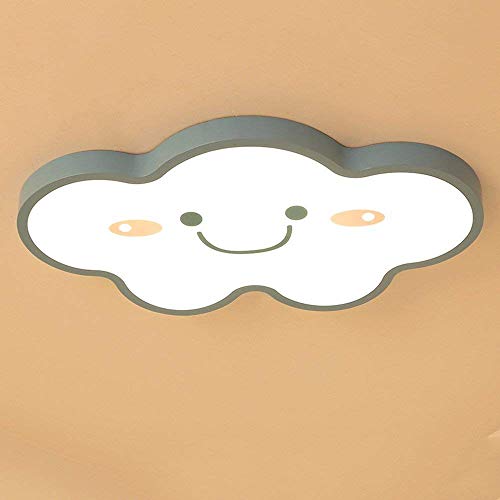 Plafonnier LED nuage 36W dimmable bleu 50cm pour chambre enfant