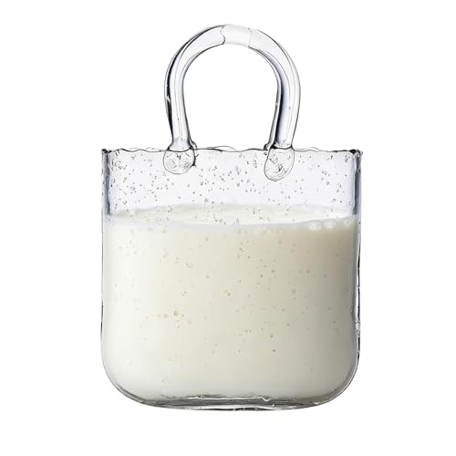 Vaso de vino, jarrón de flores en forma de bolso, soporte transparente para bebidas, vajilla de vidrio resistente, accesorio excéntrico para tazas de bebidas, elegante decoración del hogar para bodas