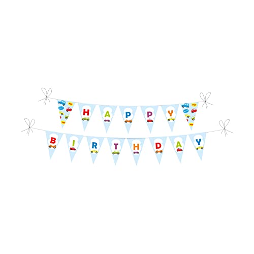 Image of Pretty UR Party Colourful Cars Party decorations Kit - 80 pcs includes Banner, balloons, thank you, centerpiece, danglers, Cars Party Supplies, Vehicles Birthday Decor, DIY Decor Pack for kids, boys