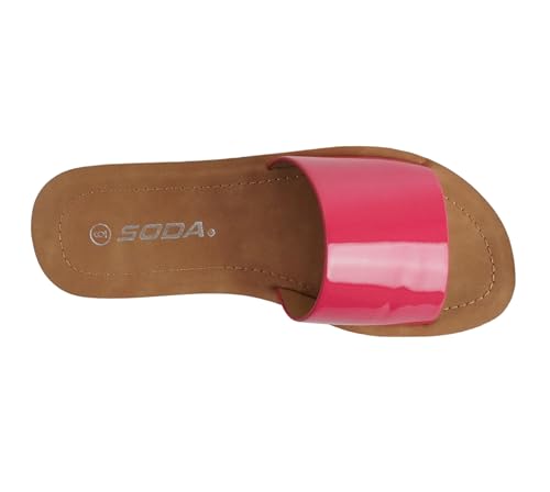 Image of Soda Shoes Efron-S Women Flip Flops Basic Plain Slippers Slip On Sandals Slides Casual Peep Toe Beach