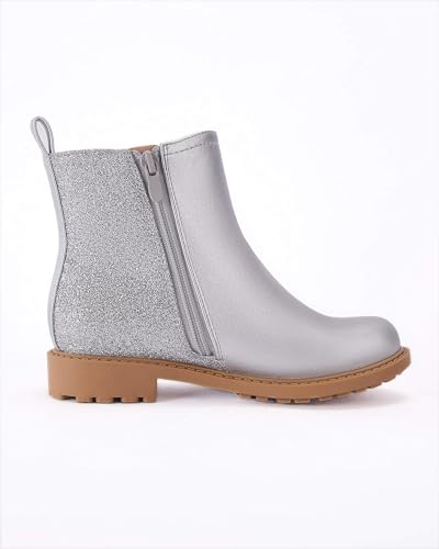 Coutgo Girls Glitter Ankle Boots Side Zipper Comfortable Chelsea Dress Booties For Toddler/Little Kid/Big Kids thumb #4
