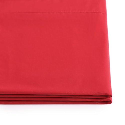 Image of Tommy Hilfiger - Sheet Set, Cotton Percale Bedding with Matching Pillowcases, Crisp & Cool, Solid Home Essentials (Red, Full)