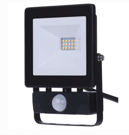 Garden Mile 10W LED Outdoor Floodlight with PIR Sensor - Cool White Security Light for Gardens, Paths & Driveways - Waterproof Outside Lights with Sensor for Reliable Outdoor Lighting
