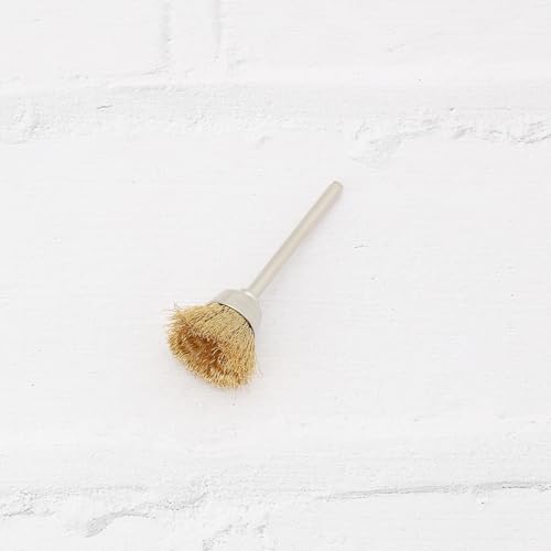 Image of ECSiNG 10pcs Brass Wire Brush 3mm Shank Mini Brush Rotary Tool Brass Wire Brush for Metal Wood Stone Surface Cleaning Rust Removal Polishing Deburring