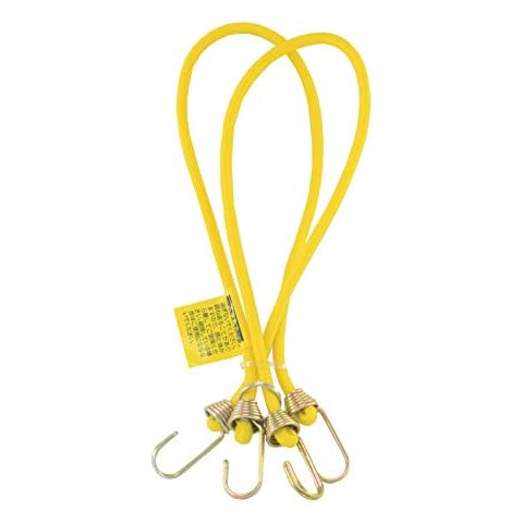 Marcobrothers Multipurpose Mini Bungee Cord with Steel Hook for Tarps, Tents, Camping Accessories and Auto Park Accessories (14 inch X 2, YELLEW) Cover