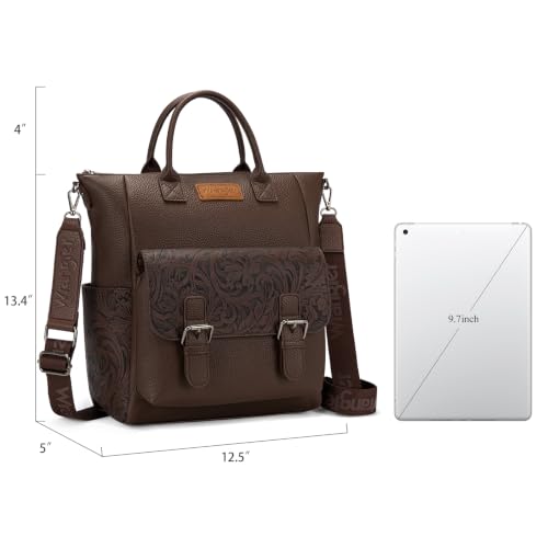 Image of Montana West Wrangler Backpack Purse for Women Medium Convertible Shoulder Bag with Crossbody Strap for Travel Work WG175-9110-1CF