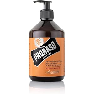 Proraso Beard Wash Wood & Spice, 500ml, Scented Beard Shampoo Softens, Conditions, and Gently Removes Impurities, Made in Italy